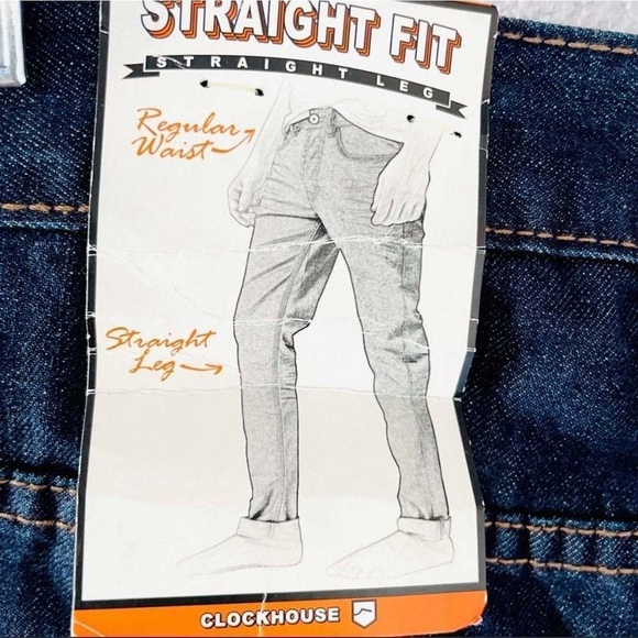 NWT Men’s Jeans CLOCKHOUSE Straight Fit Regular Waist Blue Denim Jeans - Picture 7 of 7